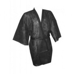 Kimono desechable negro 100 unidades Material desechable KLMED uso clínico,médico,hospitalario,dental y laboratorio.