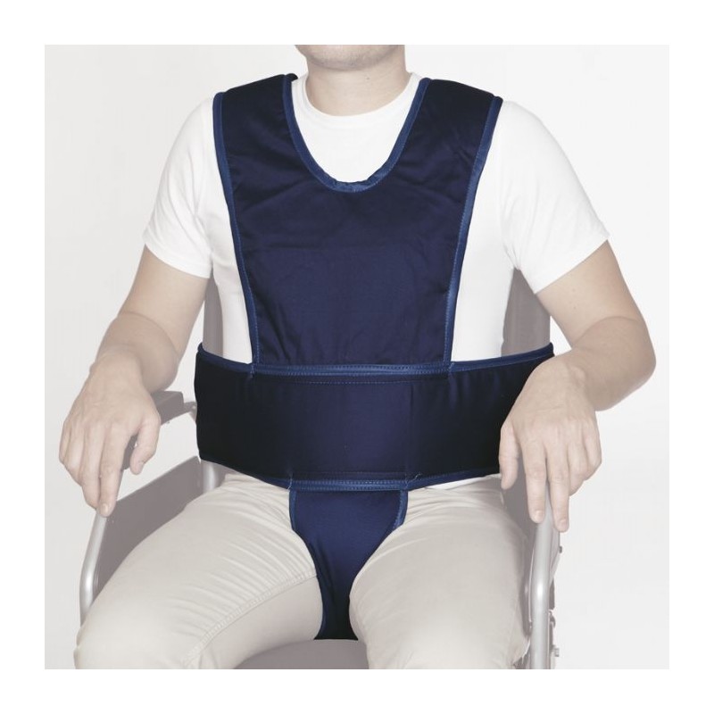 Chaleco abdominal con soporte perineal Seguridad - Contención GERONTOGREX uso clínico,médico,hospitalario,dental y laboratorio.